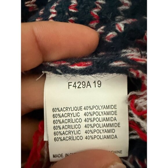 Molly Bracken Poncho NWT Womens Knitted Navy Blue Red Size XS/S - Picture 4 of 8